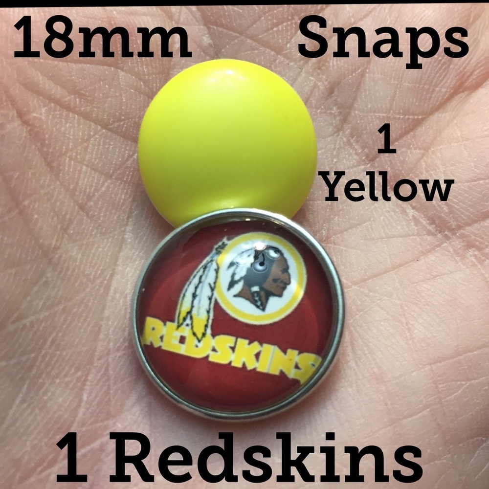 18mm Snaps REDSKINS & 1 Yellow; You get both, $8